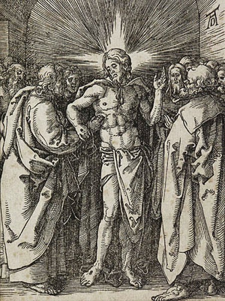 Hans Dürer, The Incredulity of St. Thomas, Small Passion: 33, British Museum, pic. Wikipedia