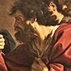 Niewierny Tomasz, fragment, Guercino, Pinacoteca Vaticana