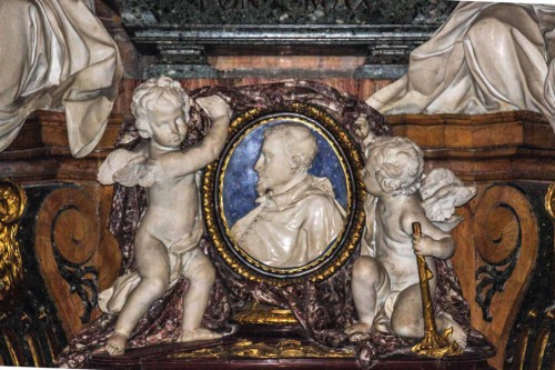 Medallion with the image of Cardinal Ludovico Ludovisi from the tombstone of Pope Gregory XV, Church of Sant'Ignazio