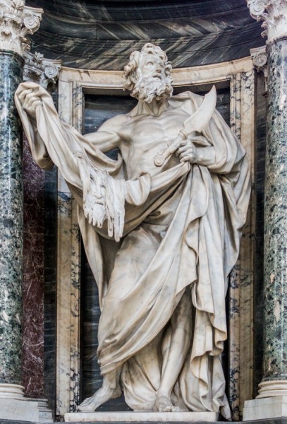 Pierre Le Gros, statue of St. Bartholomew, Basilica of San Giovanni in Laterano