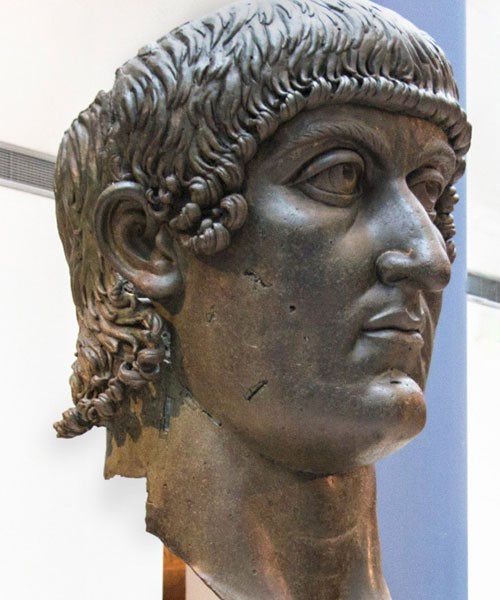 Emperor Constantine the Great, head made out of bronze, Musei Capitolini