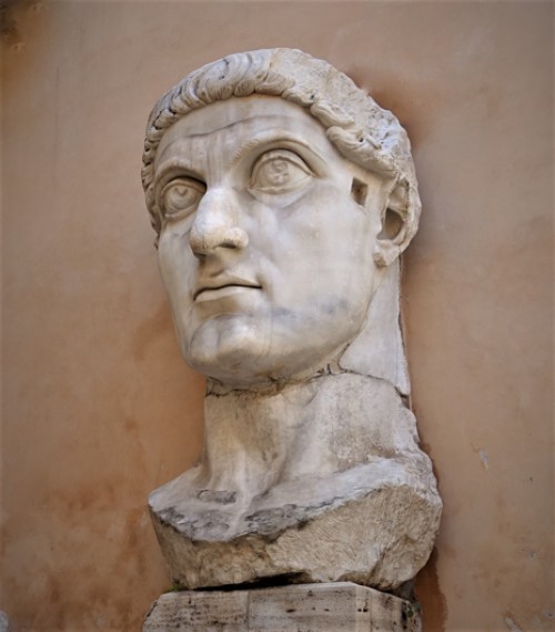 Head of Constantine, preserved part of a colossal figure of the emperor, Musei Capitolini