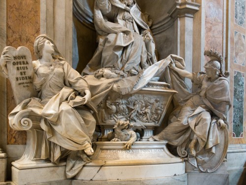 Camillo Rusconi, funerary monument of Pope Gregory XIII, fragment, Basilica San Piero in Vaticano