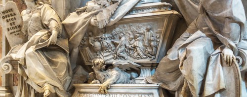 Camillo Rusconi, funerary monument of Pope Gregory XIII, fragment, Basilica San Piero in Vaticano