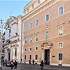 Church of Sant'Apollinare, next to the building designed by Ferdinand Fuga, currently the seat of the Pontifical University of the Holy Cross