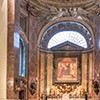 Church of Sant'Apollinare, side chapel - fresco from the 15th century depicting the Virgin and Child and Saints Peter and Paul