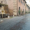 Via Giulia, on the left the fountain of Mascherone