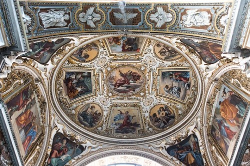 Alaleoni Chapel, chapel vault, church of San Lorenzo in Lucina, Simon Vouet and workshop