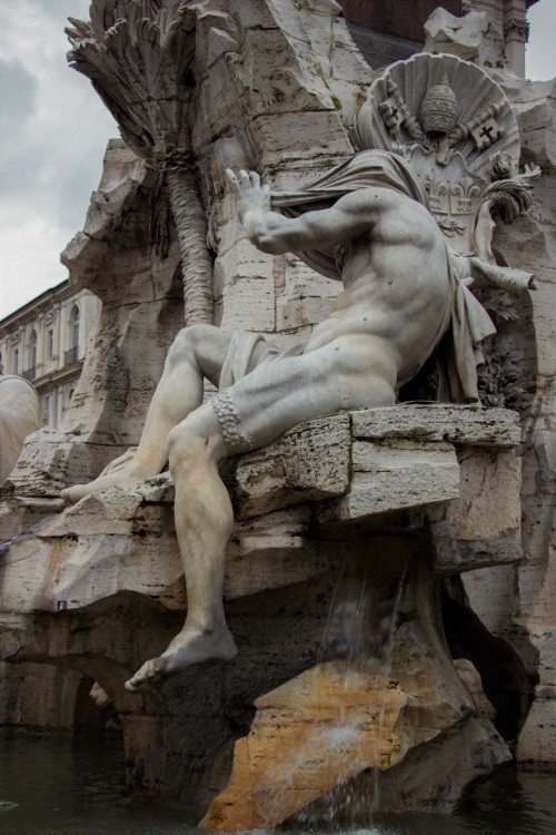 Cosimo Fancelli, posąg Nilu, Fontana dei Quattro Fiumi, Piazza Navona