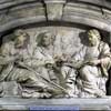 Cosimo Fancelli, marble slab – SS. Peter, Paul and Luke, in the background Martial and the symbol of Luke the Evangelist – ox, Basilica of Santa Maria in Via Lata