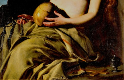 Magdalene Fainting, Guido Cagnacci, fragment, Galleria Nazionale d'Arte Antica, Palazzo Barberini