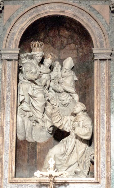 Ercole Ferrata and Dominico Guidi, Vision of St. Nicholas of Tolentino, main altar of the Church of San Nicola da Tolentino