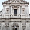 Ercole Ferrata,  statues of two saints in the lower part and angel (on the left) on the cornice of the façade of the Basilica of Sant’Andrea della Valle