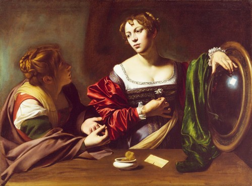 Maria Magdalena i Marta, fragment, Caravaggio, Institute of Arts, Detroit