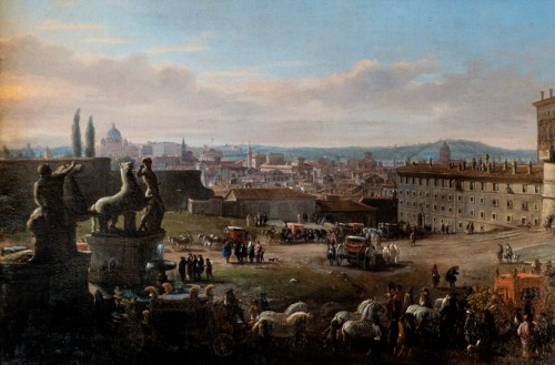 Piazza del Quirinale, Gaspar Vanvitelli, widok z początku XVIII w., Galleria Colonna