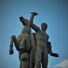 One of the Dioscuri Brothers, statue adorning the Palazzo della Civiltà Italiana, EUR, the so-called Square Colosseum, 1930, Publio Morbiducci