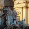 Lower part of the Fontana dei Quattro Fiumi (Fountain of the Four Rivers), allegories of the four rivers, Piazza Navona