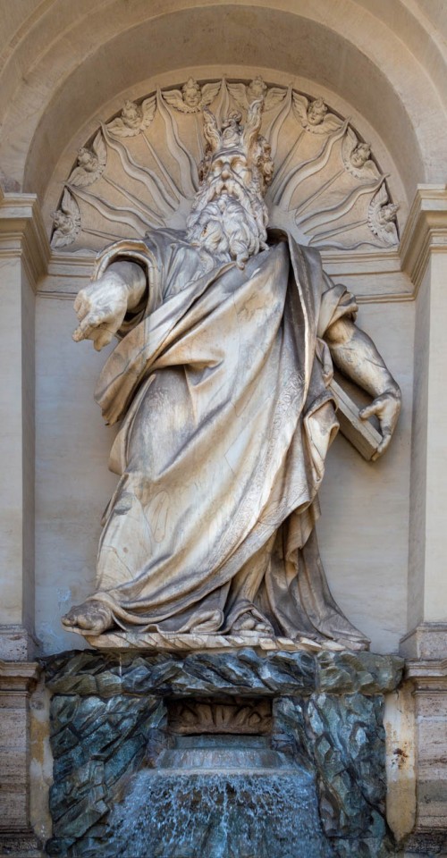 Fontana dell'Acqua Felice, statue of Moses, Piazza San Bernardo