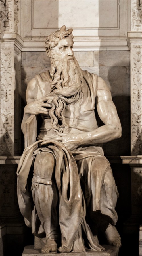 Statue of Moses, funerary monument of Julius II, Michelangelo, Church of San Pietro in Vincoli