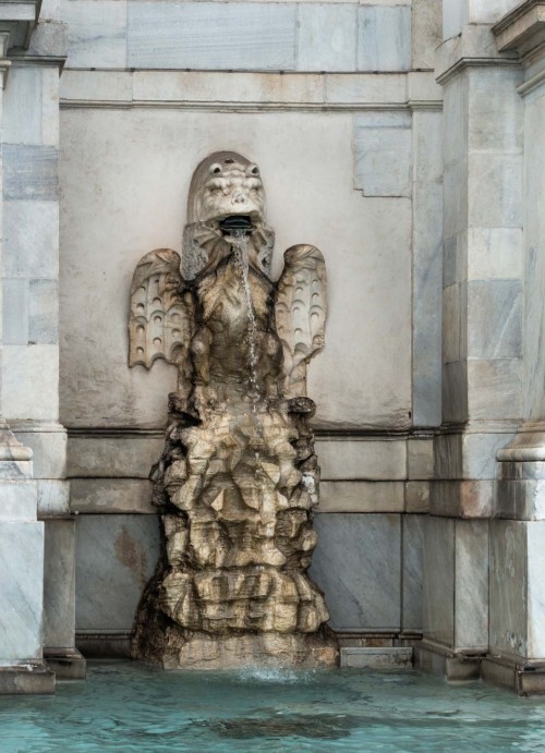 Fontana dell’Acqua Paola, one of the two side outlets in the form of a dragon, Janiculum Hill