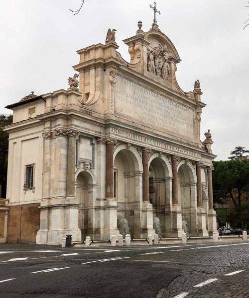 Fontana dell'Acqua Paola, widok boczny, wzgórze Janiculum (Gianicolo)