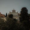 View of the dell’Acqua Paola Fountain from the terrace at via Garibaldi