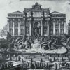 Fontanna di Trevi, fasada fontanny stworzona za  papieża Klemensa XII, rycina - Giovanni Battista Piranesi