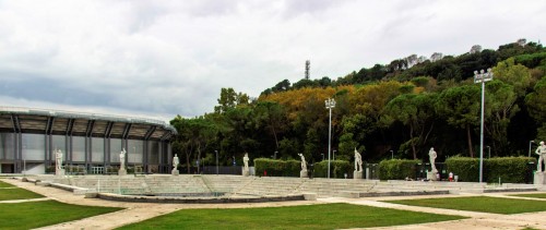 Foro Italico, sculpting decorations of the tennis courts