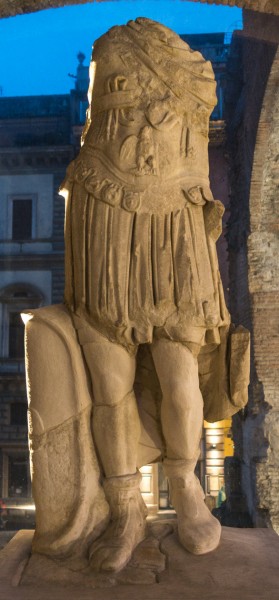 Forum of Caesar, armored statue found on the forum, Museo dei Fori Imperiali