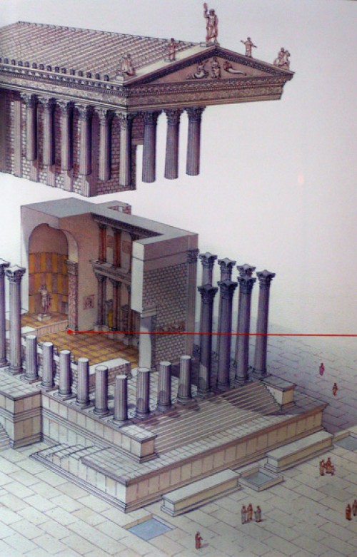 Temple of Venus Genetrix, reconstruction, Museo dei Fori Imperiali