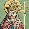 Pope Gelasis I, the Nuremberg Chronicle, 1493 r., pic. Wikipedia