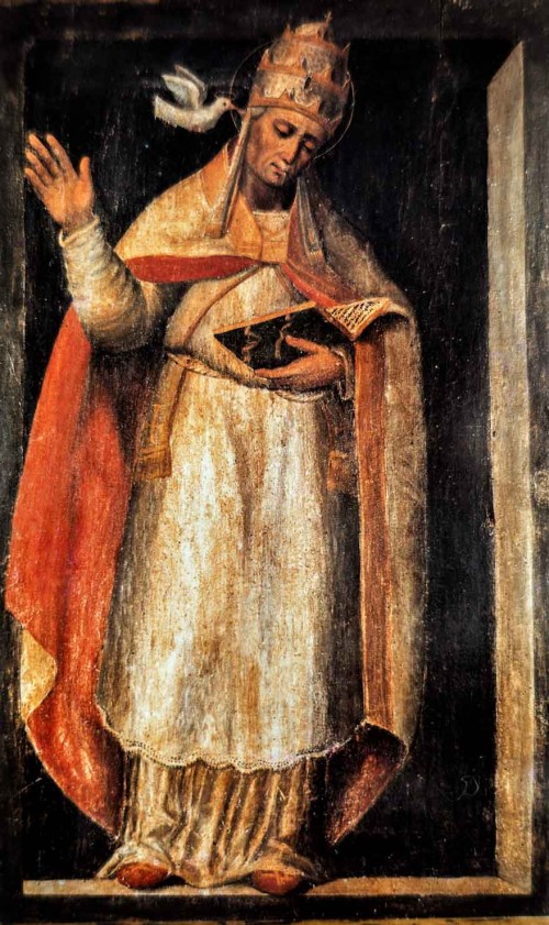 St. Gregory I, painting by an unknown author, XV century, monastery of the Church of San Gregorio Magno