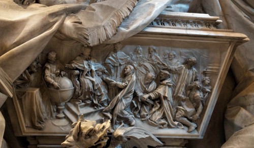 Tombstone of Gregory XIII, fragment, decorative relief completed by Francesco Mellone, Basilica of San Pietro in Vaticano