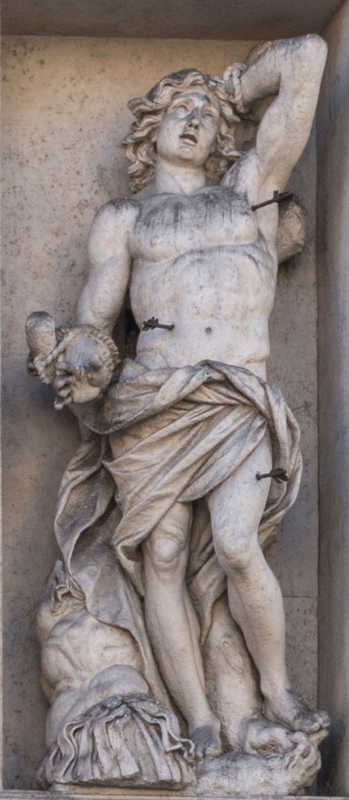 Domenico Guidi, St. Sebastian, façade of the Basilica of Sant’Andrea della Valle