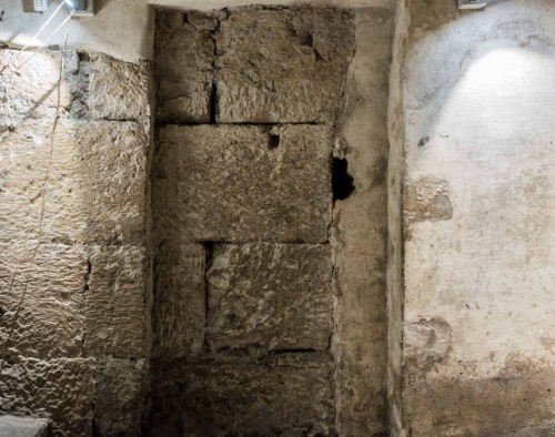 Catacombs of the Church of Santa Maria in Cosmedin, remains of the wall of the old Ara Maxima altar