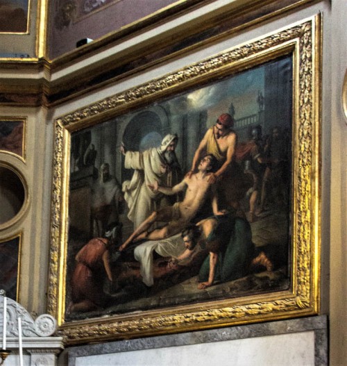 The Martyrdom of St. Lawrence, Giuseppe Creti, Church of San Lorenzo in Lucina