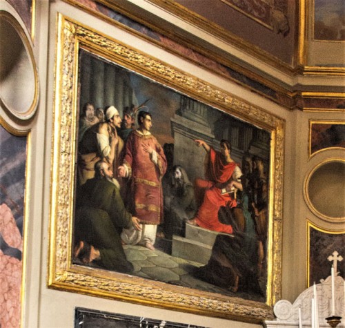 St. Lawrence with the Poor in front of Emperor Valerian, Giuseppe Creti, Church of San Lorenzo in Lucina