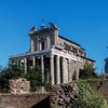 Church of San Lorenzo in Miranda, the legendary location of the judgement and sentencing to death of deacon Lawrence, view of façade from Forum Romanum