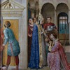 St. Lawrence Receiving the Treasures of the Church from Pope Sixtus II, Fra Angelico, Chapel of Pope Nicholas V,  Apostolic Palace