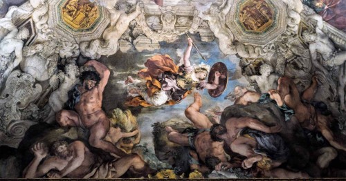 Triumf Opatrzności Bożej, Minerwa strącająca gigantów, Pietro da Cortona, Palazzo Barberini