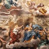Triumf Opatrzności Bożej, Godność w towarzystwie Mądrości (po lewej) i  Przemocy (po prawej), Pietro da Cortona, Palazzo Barberini