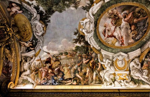 The Story of Aeneas, decisive duel between Aeneas and Turnus, Pietro da Cortona, Palazzo Pamphilj