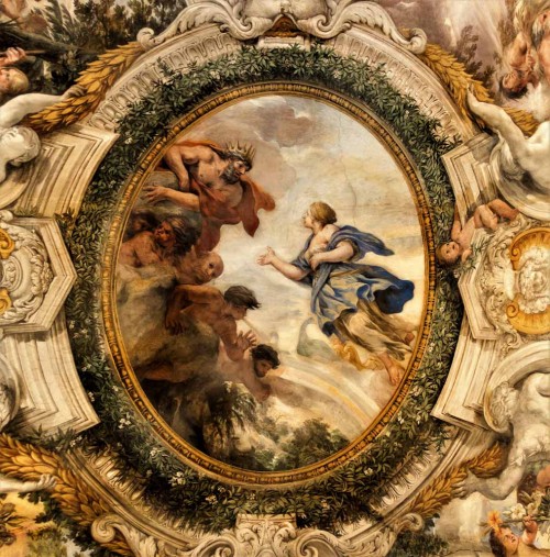 Historia Eneasza, Junona zachęca Eola do wzburzenia morskich wód, Pietro da Cortona, Palazzo Pamphilj