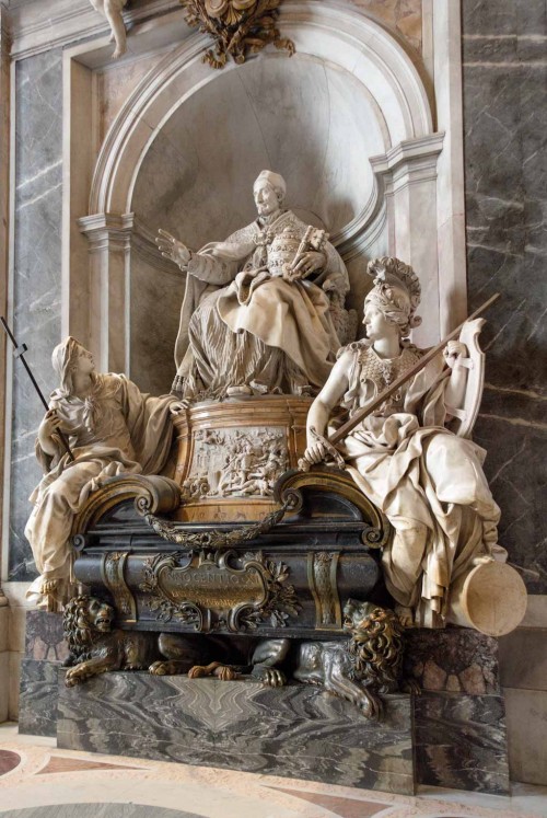 Tombstone of Innocent XI, design by Carlo Maratti, execution by Pierre-Étienne Monnot, Basilica of San Pietro in Vaticano