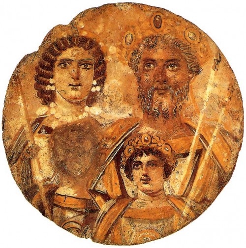 Portrait of the imperial family, Julia Domna, Septimius Severus, Caracalla, Geta (removed), Berlin, pic. Wikipedia