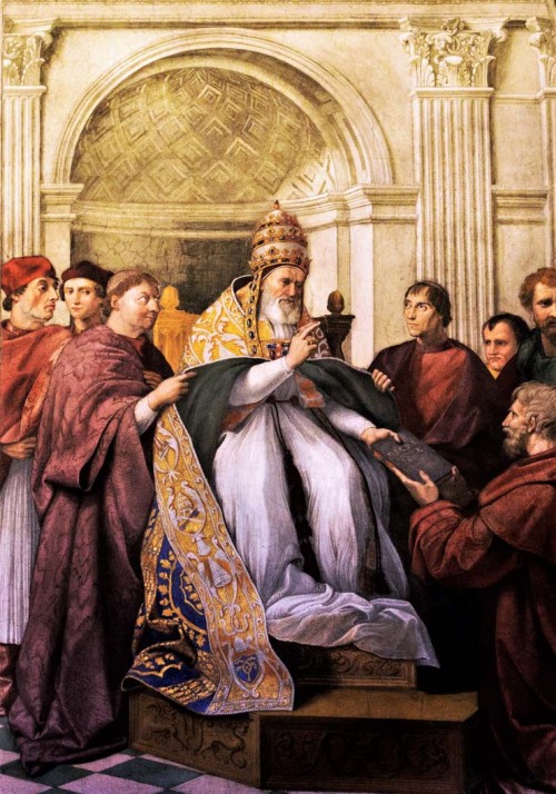 Portret Juliusza II jako papieża Grzegorza IX, apartamenty Juliusza II (Stanze Rafaela), Musei Vaticani
