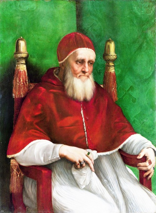 Portret  papieża Juliusza II, Rafael (Raffaello Sanzio), Londyn, National Gallery, zdj. Wikipedia