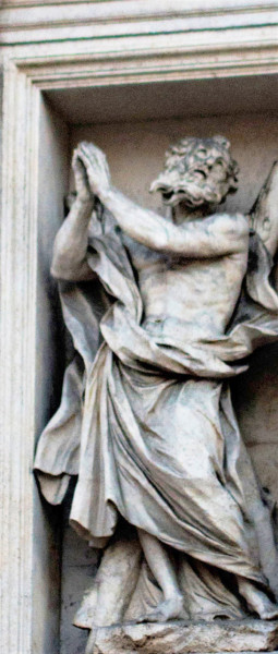 Posąg św. Andrzeja w fasadzie kościoła Sant'Andrea della Valle