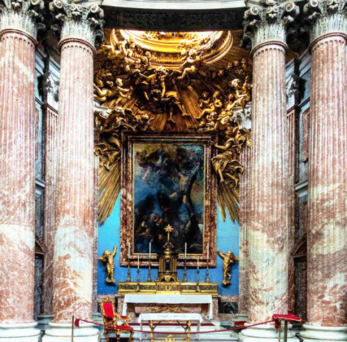 The Crucifixion of St. Andrew in the main altar of the Church of Sant’Andrea al Quirinale
