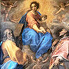 Oratorium Sant'Andrea, ołtarz główny, Pomarancio (Cristoforo Roncalli), Madonna z Dzieciątkiem w towarzystwie św. Andrzeja i św. Grzegorza